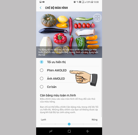 Chọn chế độ hiển thị